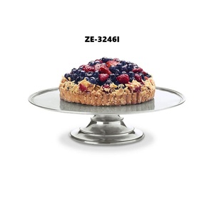 Stainless Steel Cake Platter Round Cake Stand ZE-3246I Hand Wash Only Easy Demoulding - Product Image 1