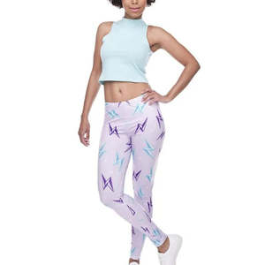 Leggings de cintura alta con diseño único y ligero, efecto push-up, sin costuras, estilo casual, sublimación, servicio OEM/ODM, para mujer. - Product Image 2