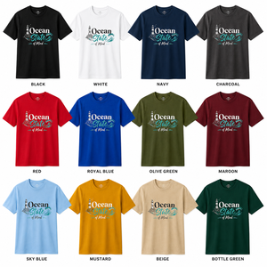 โอเชียนสเตทมายด์เสื้อยืดแขนสั้นผู้ชายสีน้ำเงินกรมท่า คอกลม ทรงปกติ พิมพ์ลายการ์ตูนด้านหน้า ลำลอง ผ้าฝ้ายเทอร์รี่ 100% - Product Image 3