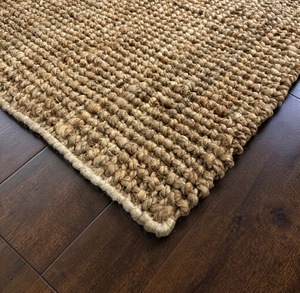 Alfombra de Yute Abstracta Tejida a Mano |   Alfombra Antideslizante Ecológica de Estilo Boho Rústico Natural - Product Image 2