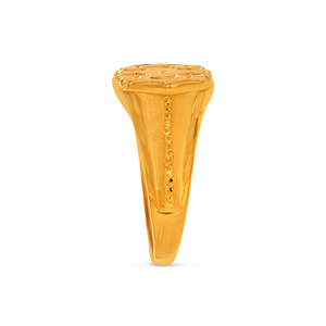 Imperial Octavia <b>Antique</b> Textured Gold <b>Signet</b> <b>Ring</b> for Men Vintage Octagon Designer Gold <b>Ring</b> Traditional Statement Jewelry - Product Image 4