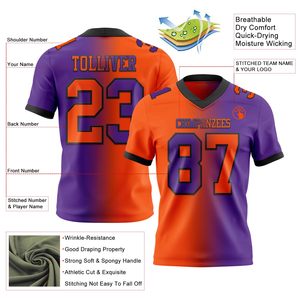 Custom American Football Jersey Moisture Wicking Fabric Digital Print OEM ODM Private Label Adult Youth Team Sportswear - Product Image 2