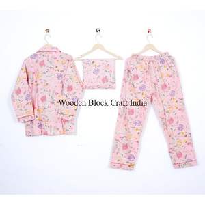 Conjunto de Pijama Casual de Algodón para Mujer, Multicolor, Estampado Floral a Mano, Patchwork, Ropa de Dormir para Primavera, Verano e Invierno, para Damas de Honor - Product Image 4