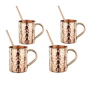 Hammered Design Copper Mug Handmade Copper Mug With Lid - Product Image 1