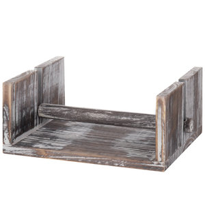 Farmhouse Torched Wood Flat Napkin <b>Caddy</b> – Weighted Bar Tabletop Tissue Organizer Outdoor Windproof Tissue Holder Box - Product Image 5