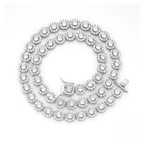 Collar de Moissanita con Corte Esmeralda Iced Out, Joyería de Moda Hip Hop, Regalo para Hombres y Mujeres - Product Image 1