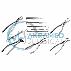 Juego de Instrumentos Quirúrgicos Dentales Premium para Extracción, de Acero Inoxidable, que Incluye Fórceps de Extracción, Elevador de Raíces, Jeringa, Sonda, Espejo, con Certificación CE - Product Image 1