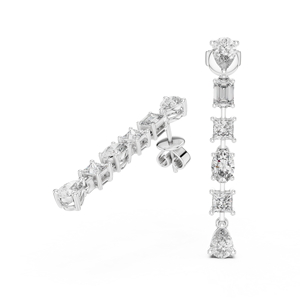 Pendientes Colgantes Únicos de Oro Blanco de 18 Quilates con Baño de Rodio, Diamantes Cultivados en Laboratorio de Corte Mixto de 2.7 Quilates, Certificados por IGI, para Uso Diario/en la Oficina - Product Image 2