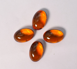Lab Citrine Oval Cabochon Flat Back Orange Lab Citrine Cabochon 10X8 mm Calibrated Loose Gemstone For Jewelry - Product Image 2