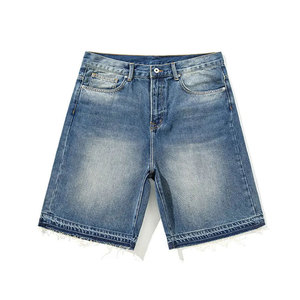 Shorts en jean pour hommes de haute qualité, coupe classique, design de poches classiques, confortables pour un usage quotidien, bas de tenue pour hommes - Product Image 1