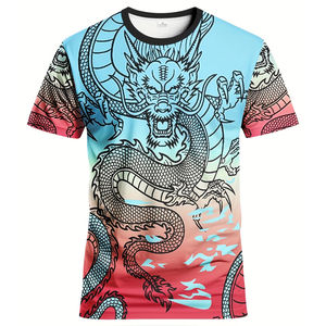 Jersey de Fútbol Americano para Adultos de Alta Calidad, Corte Automatizado, Ligero, 100% Poliéster, Secado Rápido, Diseño de Dragón Azul y Rosa - Product Image 1