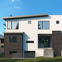 Villa préfabriquée moderne à faible coût en acier léger, maison préfabriquée meublée, 4 chambres, 2 salles de bain, personnalisable
