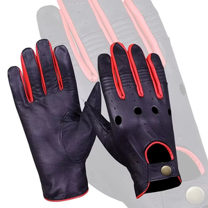 Guantes de Cuero Retro Azules Tejidos hasta la Muñeca, Térmicos, Transpirables, Ecológicos, para Uso Diario en las Cuatro Estaciones, Estilo Sencillo, para Ciclismo - Product Image 1