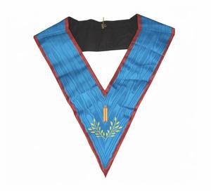 Collier de Maçon de Deuxième Gardien Rite Français Lauderdale avec Perles, Fermeture Auto-agrippante en Tissu Magnétique, Design 3D Personnalisable - Product Image 1