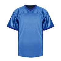 Jersey Sepak Bola Unisex V-Neck Lengan Pendek Bahan Mesh Penyerap Keringat 100% Poliester Warna Solid Dewasa Regular Fit Semua Musim