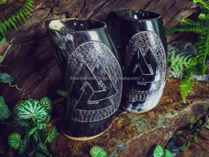 Taza rústica de cuerno artesanal, vasos ecológicos naturales hechos a mano, taza elegante duradera, perfecta para café, té, whisky, - Product Image 4