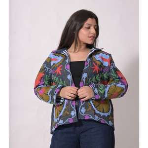 Chaqueta Vaquera Bordada a Mano para Mujer, Estilo Vintage Boho, Chaqueta de Mezclilla con Bordado Hecho a Mano, Ropa para Festivales, Prenda Exterior Bohemia - Product Image 2