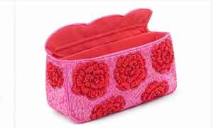 Bolso de Mano Tipo Clutch con Cuentas de Rosa Hechas a Mano, con Bordado Floral y Forro de Nailon, para Fiestas Nocturnas, Moda Femenina - Product Image 3