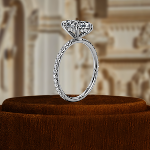 Anillo de Diamante Cultivado en Laboratorio con Certificado IGI, Anillo de Compromiso con Halo Oculto Marquise de 1 Quilate, Anillo de Oro Amarillo de 14K, Anillo de Boda Solitario - Product Image 5