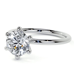 1.3CT Round Brilliant Cut Engagement <b>Ring</b> 10K Solid White Gold Wedding <b>Statement</b> <b>Ring</b> Hidden Halo Proposal <b>Ring</b> For Her - Product Image 2