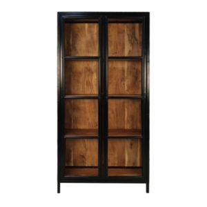 High-quality industrial Black finish Eco-friendly Adjustable Living Room glass door Storage <b>Cabinet</b> Industrial Design Style - Product Image 1