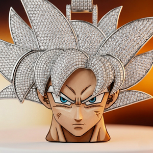 Pendentif Personnage Anime DragonBall Goku Givré Plaqué Or 10k 14KT 18KT Argent 925 Diamant Homme Hip Hop Certifié par un tiers - Product Image 4