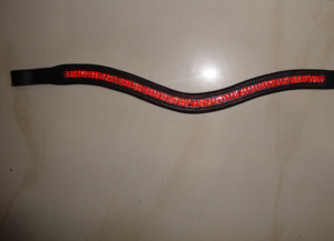 Bandeau pour cheveux en cuir véritable avec cristaux multicolores, vente en gros - Product Image 2