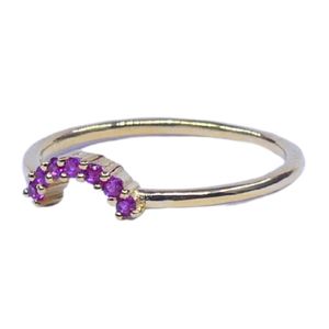 Anillo Clásico de Plata de Ley 925 Chapado en Oro con Topacio Rojo para Mujer, Joyería para Bodas - Product Image 1
