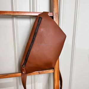 กระเป๋าคาดเอวแบบแข็งใช้ได้ทุกเพศ, กระเป๋าคาดสะโพก, กระเป๋าคาดเอว, กระเป๋าคาดเอว, กระเป๋าคาดเอว, กระเป๋าถือฟรี, กระเป๋าแฮนด์เมด, กระเป๋าสีน้ำตาล - Product Image 5