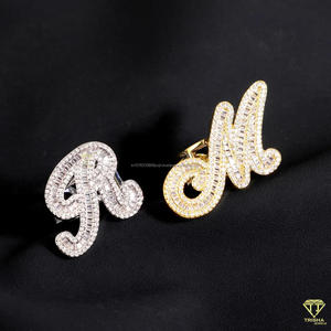 Lab Grown Diamond Initial Letter <b>Ring</b> Personalized Alphabet Signet <b>Ring</b> Custom <b>Name</b> <b>Ring</b> Iced Out Hip Hop Baguette Diamond <b>ring</b> - Product Image 6