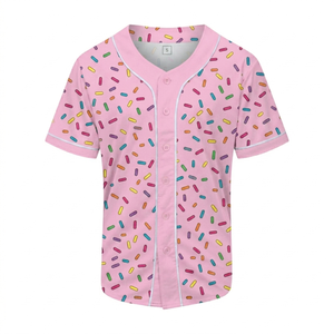 เสื้อเบสบอลซอฟต์บอลแขนสั้นพิมพ์ลายตามสั่งคุณภาพสูง 100% โพลีเอสเตอร์ ไอซ์ สำหรับงานดีไซน์แบบหยดน้ำ - Product Image 5