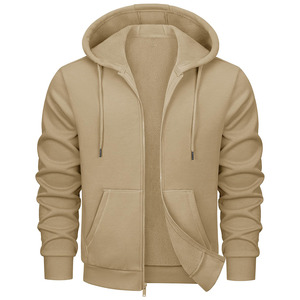 Sajjawal Zipper-Up Regular Fit 100% Cotton Fleece 400g Solid Eco-Friendly Windproof <b>Waterproof</b> Mens Unisex Hip Hop Hoodie - Product Image 2