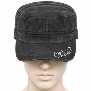Casquette en jean Della à 5 panneaux avec logo imprimé, visière réglable, unisexe, décontractée, pour le printemps et l'été, casquette de baseball personnalisée à fermeture snapback - Product Image 1