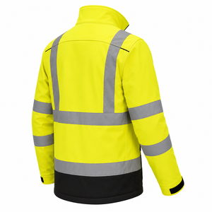 <b>High</b> Quality Men's Winter Construction <b>Jacket</b> Full Zip <b>High</b> <b>Visibility</b> Reflective Safety <b>Softshell</b> Coat Custom Brand Reflective - Product Image 4