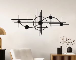 Sculpture murale décorative contemporaine en métal pour l'aménagement intérieur moderne de la maison, élégant panneau mural en fer. - Product Image 5