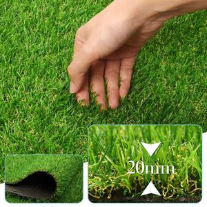 Tapis d'herbe artificielle réaliste 6,5 pi x 10 pi 0,8 po avec trous de drainage pour intérieur et extérieur, aménagement paysager - Product Image 4