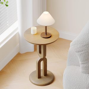 Solid Wood End Table with Sturdy <b>U</b>-Shaped Legs, Modern Side Table for <b>Living</b> Room & Bedroom, Natural Ash Wood, Easy Assembly - Product Image 1