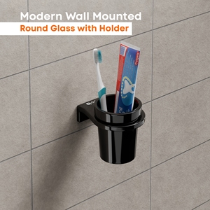 ที่วางแก้วติดผนังแบบกลมคู่ ชั้นวางโลหะสำหรับแก้วคู่ ชุดอุปกรณ์ห้องน้ำแบบแข็งแรง ติดตั้งง่าย ดีไซน์ไม่เป็นสนิม - Product Image 2