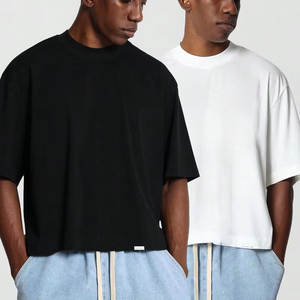 Camisetas de hombre al por mayor, estilo crop oversized, hombros caídos, estampado 3D personalizado, streetwear, alta calidad, modernas, 100% algodón. - Product Image 1