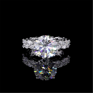 Round Cut Lab Grown Diamond Eternity Engagement <b>Ring</b> in White Gold Diamond <b>Ring</b> Lab Created Wedding Diamond <b>Ring</b> for Women's. - Product Image 1