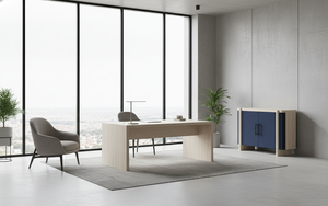 Buffet moderne à 2 portes en chêne massif pour salon - Rangement résistant à l'eau avec design minimaliste - Product Image 3