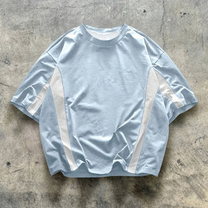 T-shirt en coton surdimensionné délavé à l'acide, style vintage, épais, vierge, streetwear, marque privée - Product Image 1