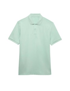 Chemise piqué homme vert clair écologique à manches courtes, respirante, décontractée, en coton tricoté uni avec poche, coupe classique - Product Image 4