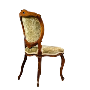 Chaise de salle à manger de luxe en bois sculpté, rembourrage en microfibre capitonnée, style antique, mobilier de maison pour villas et hôtels - Product Image 3