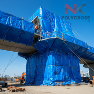 Bâche de protection pour travaux de ponts, imperméable et renforcée en PE, pour projets de construction de ponts - Product Image 1