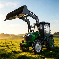 Tractor Agrícola de Ruedas 4x4 de 80HP con Cabina con Aire Acondicionado, Presión Hidráulica Fuerte y Elevación Alta para Trabajos Agrícolas Modernos
