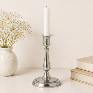 <b>Silver</b> Metal Candle Holder Modern Polished Aluminum Taper <b>Candlestick</b> for Wedding Table Centerpiece and Elegant Home Living Room - Product Image 6