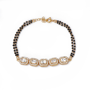 Gold Plating <b>Beaded</b> Cubic Zirconia Fine Charm <b>Bracelet</b> Women's Fashion Daily Wear Jewelry Unisex Women Fashionable Unisex Bulk - Product Image 1