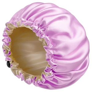 Bonnet de nuit réversible en satin personnalisé pour la protection des cheveux, avec sangle réglable, en soie - Product Image 3