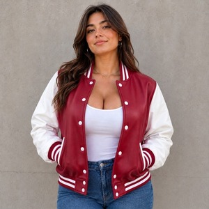 Chaqueta Universitaria de Cuero Genuino para Mujer |    Chaqueta Letterman |   Chaqueta bomber universitaria hecha a mano |   Chaqueta de Cuero - Product Image 6